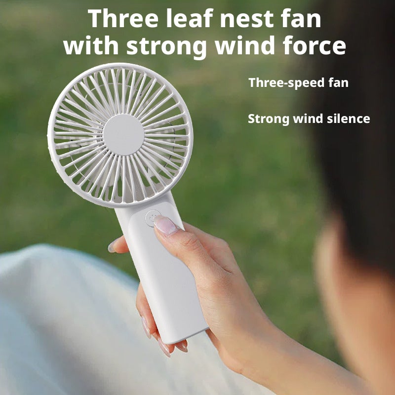 2024 New USB Rechargeable Mini Handheld Fan Portable Quiet Desk Fan - Image 4