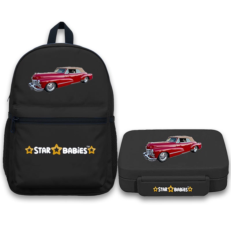 Star Babies - School Backpack & Bento Lunch Box Set - Retro Car - 2 Pcs - Image 1