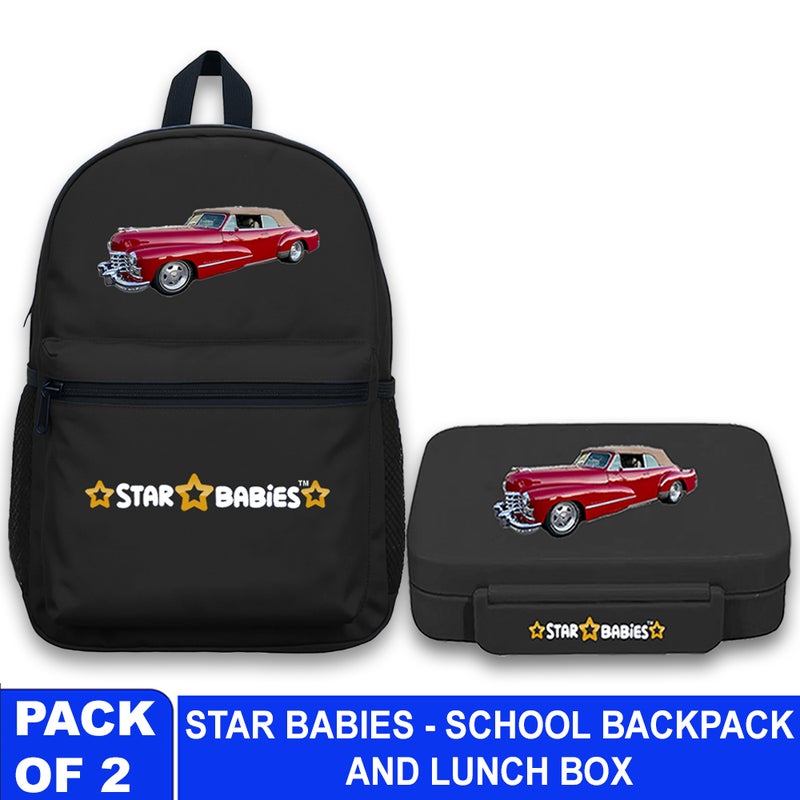 Star Babies - School Backpack & Bento Lunch Box Set - Retro Car - 2 Pcs - Image 2