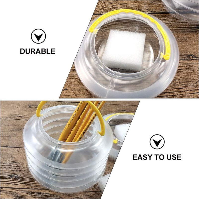 comfrt 5 Sets Collapsible Paint Brush Washer, Plastic Clear Paint Brush Washer for Watercolor Acrylic Oil Painting Pen - Image 1