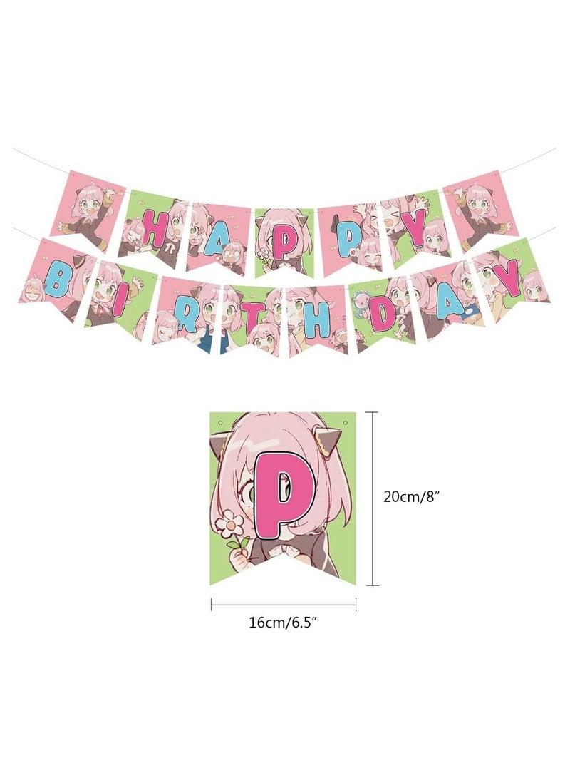 ANYA Party Decoration Anime Yor Forter Birthday Supplies Including Cupcake Decoration, Cake Banners, Balloons, Cartoon Theme Gift Packs - Image 5