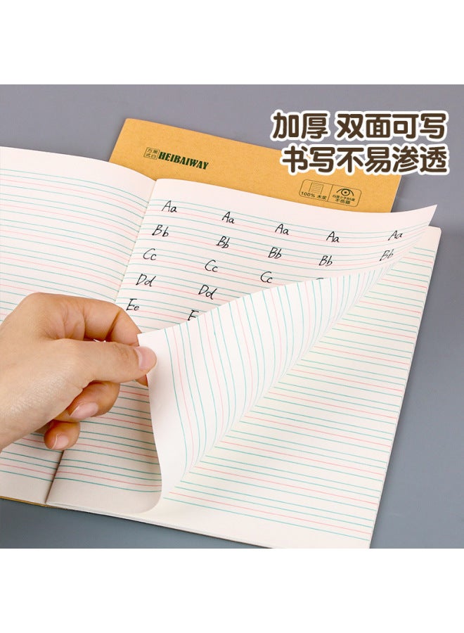 HELPS Students Special Kraft Paper Exercise Book Thickened Exercise Book Mathematics Chinese English Pinyin Book Stationery Book - Image 3