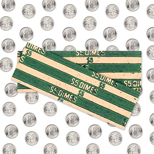 CAROUSELCHECKS Dime Coin Wrappers, 100 Flat Striped Coin Wrappers - Image 4
