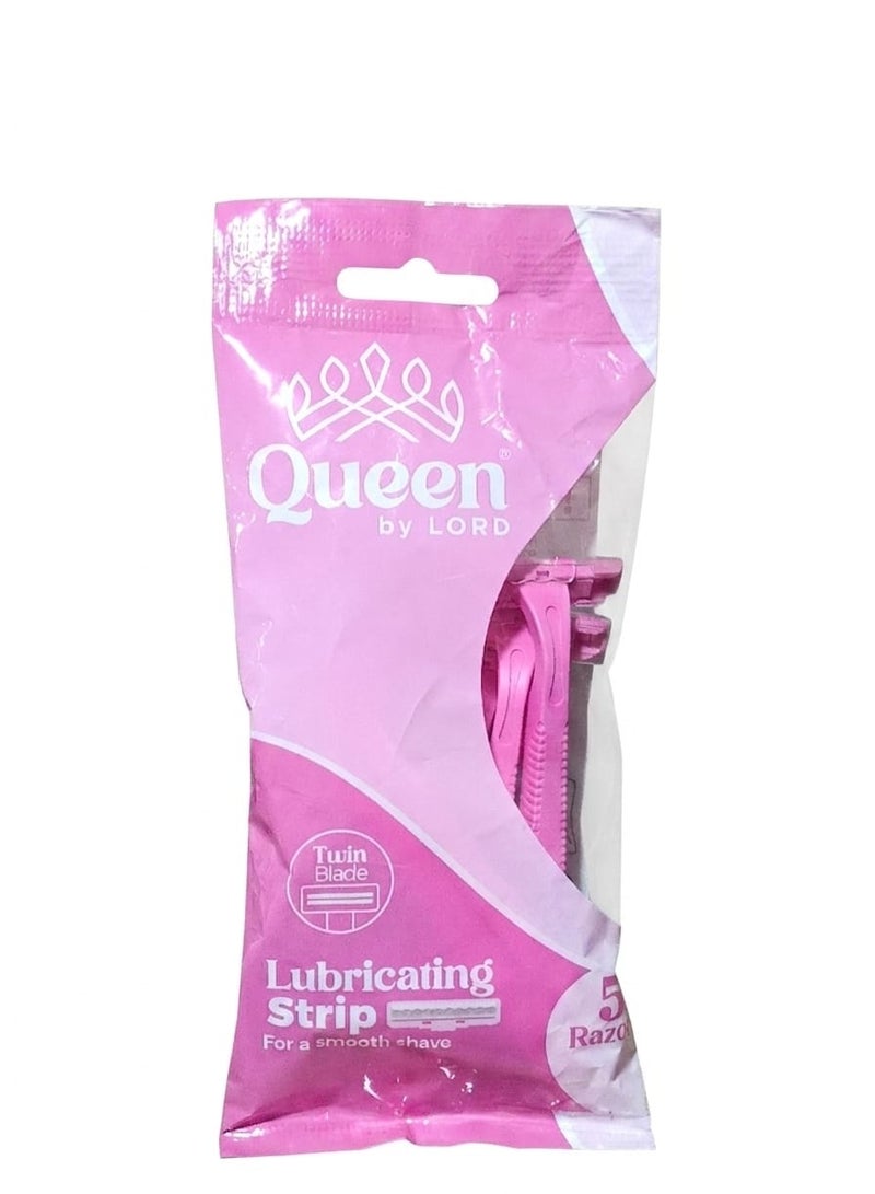Lord queen set of 5 shaving razors for women - pink