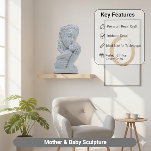 AABCO Polyresin Statue Mother and Son, for Home Décor and Gifting, White (24040038) - Image 5