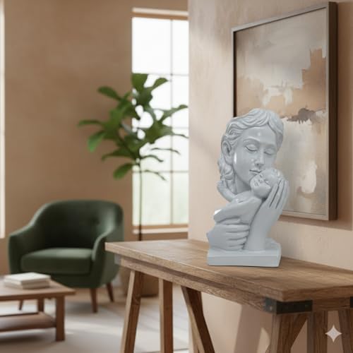 AABCO Polyresin Statue Mother and Son, for Home Décor and Gifting, White (24040038) - Image 2