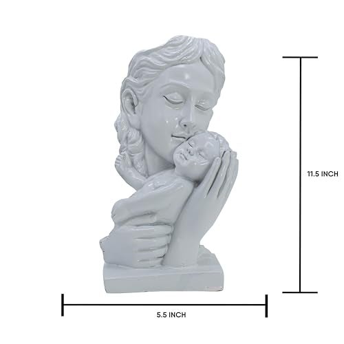 AABCO Polyresin Statue Mother and Son, for Home Décor and Gifting, White (24040038) - Image 3