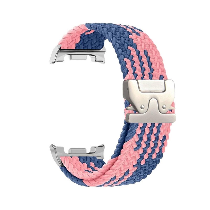 AD سوار ساعة ذكية سوار نايلون حلقي متوافق مع Samsung Galaxy Watch 8 Classic بملاءمة قابلة للتعديل وحزام بديل للاستخدام اليومي باللون وردي قابل للتعديل باللون الوردي - Image 1