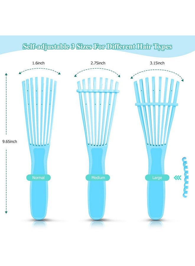 URTHEONE Detangling Hair Brush Detangling Brush For Adults And Kids Comb Set For Kinky Curly Coily And Wavy Hair For Wet And Dry Hair Afro American Type 3A4C Comfortable Grip Easy To Clean(Blue) - Image 3