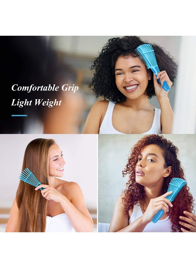 URTHEONE Detangling Hair Brush Detangling Brush For Adults And Kids Comb Set For Kinky Curly Coily And Wavy Hair For Wet And Dry Hair Afro American Type 3A4C Comfortable Grip Easy To Clean(Blue) - Image 5