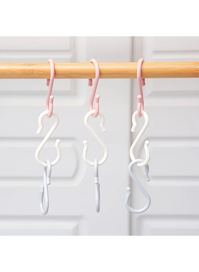 White S Hooks 8pcs Easy Install Multi Purpose Plastic Hangers For Bags Towels Kitchen Bathroom - Image 5