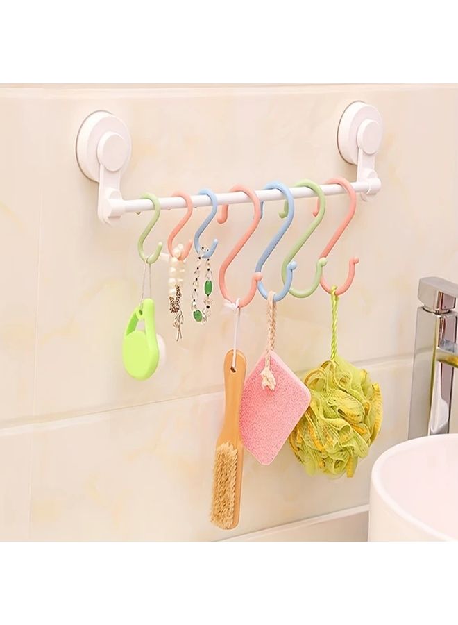 White S Hooks 8pcs Easy Install Multi Purpose Plastic Hangers For Bags Towels Kitchen Bathroom - Image 2