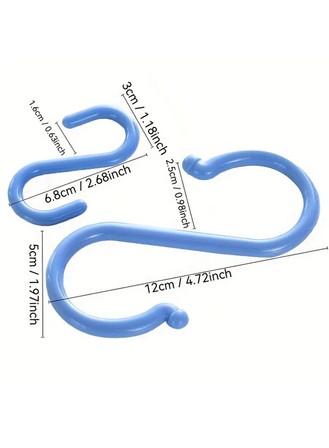 White S Hooks 8pcs Easy Install Multi Purpose Plastic Hangers For Bags Towels Kitchen Bathroom - Image 4