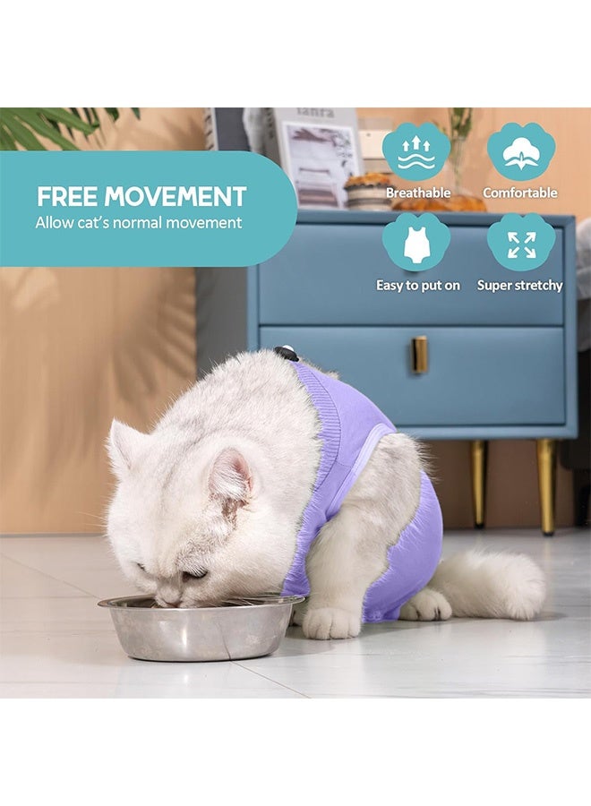 GMORO Cat Surgery Recovery Suit Kitten Onesie for Cats After Surgery Female Breathable Kitty Spay Suit for Abdominal Wound Skin Diseases E-Collar Alternative Wear - Image 3