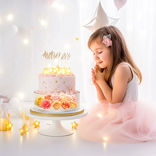 NPPLUS 2PCS حامل كعكة أكريليك قابل للتعبئة، قاعدة كعكة، حامل عرض أسطواني دائري، صندوق عرض، مركز زخرفي لحفلات الزفاف وأعياد الميلاد (10" Dx4 H بوصة، 6" Dx4 H بوصة) - Image 5