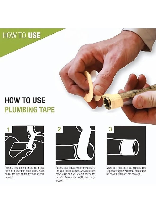 Abbasali Teflon Tape, 3/4" X 19mm Heavy Duty Thread Seal Tape Pack Of 10pcs - Image 2