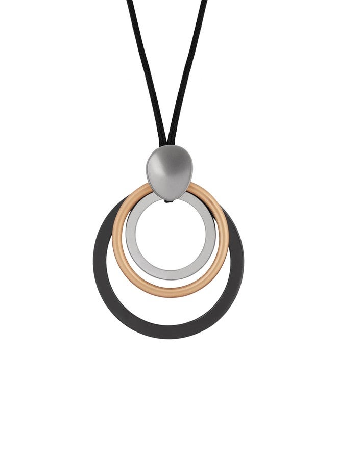 MINACHI Boho Mixed Metal-Tone Triple Hoop Statement Necklace - Image 1