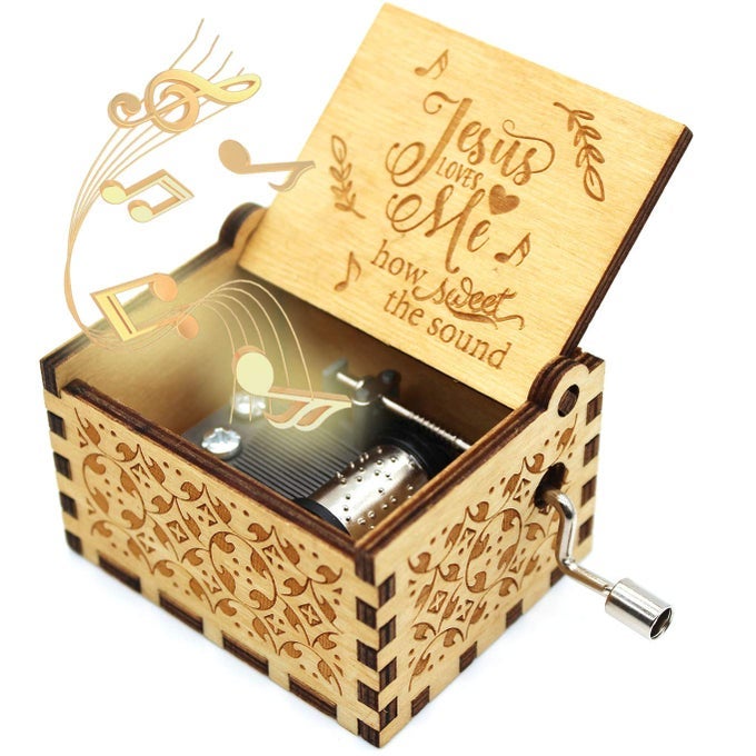 Wooden Music Box Jesus Loves Me Music Box Gifts for Christian Woman Kids 1 Set06