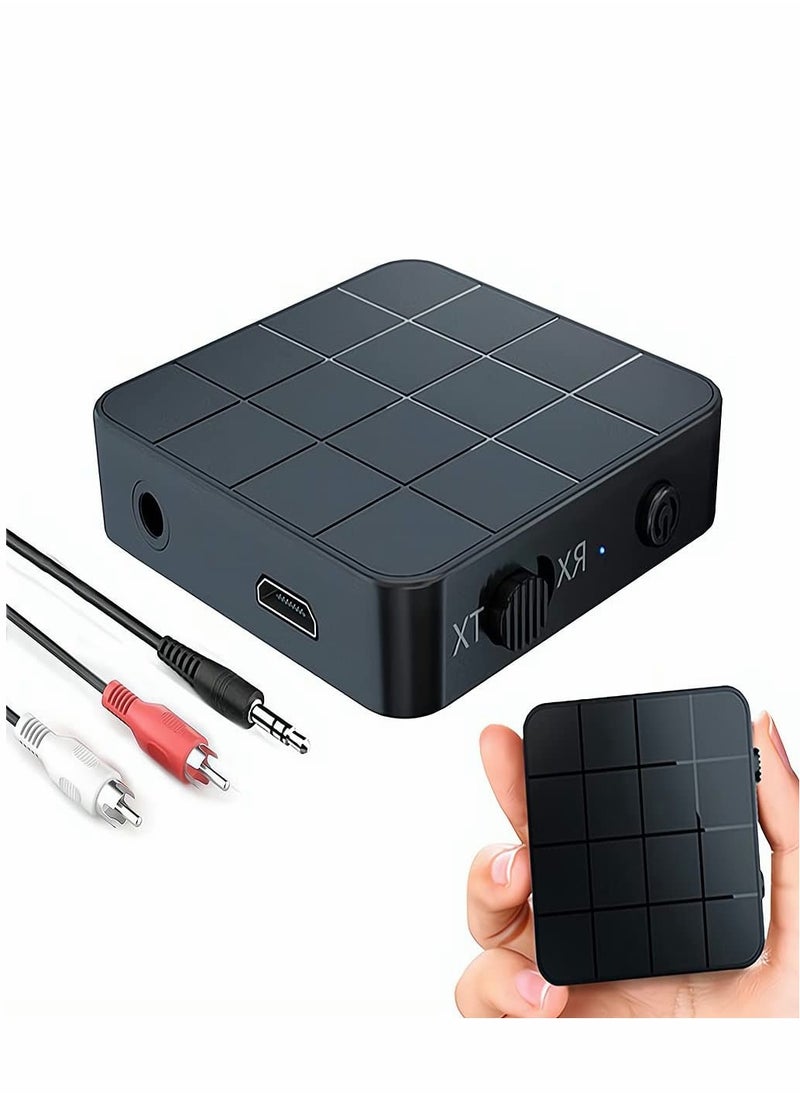 Excefore - Bluetooth 5.0 Audio Transmitter Receiver Adapter, 2-in-1 Wireless 3.5mm Audio Adapter, APTX Low Latency Stereo Audio Adapter for Home Sound System TV PC Tablet Speaker Headphone, 1 Pcs - Image 1