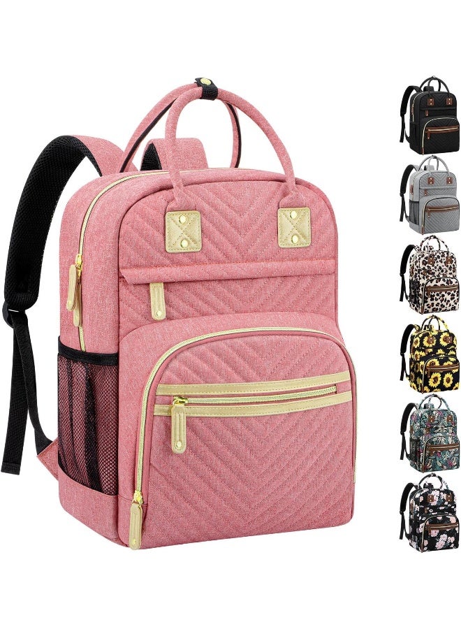 Tenot Baby Diaper Bag Backpack Tote for Women Large Capacity with Insulated Pockets Multifunctional Waterproof Diaper Bags For Baby Girl Boy Mama Maternity Travel Bag Pink - Image 1