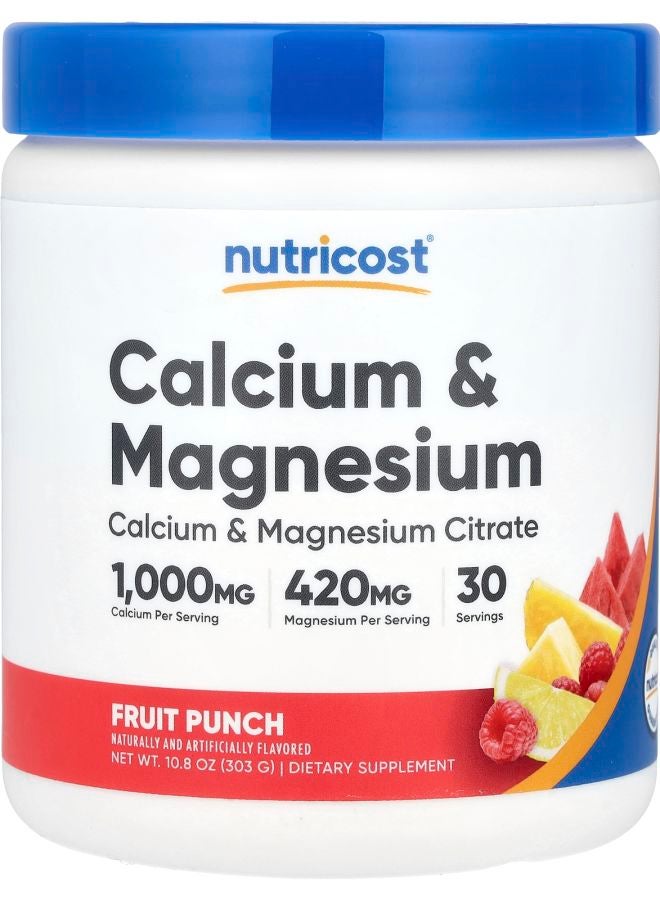 Nutricost Calcium & Magnesium Fruit Punch  10.8 oz (303 g)