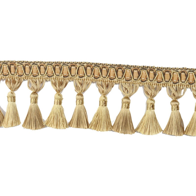 fenghuangwu Fenghuangwu 65 Yard Handmade Tassel Fringe Trim 10Cm394Inch Diameter Tassel Fringing Trimmings Hand Knitting for DIY DecorCurtain Tablecloth Home DecorationGold 