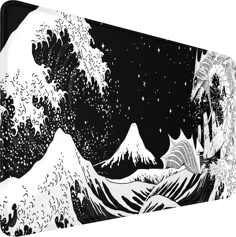 Naukay Gaming Mouse Pad, 31.5x15.7 inch Large Extended Computer Keyboard Mouse Mat, Water Resist Non-Slip Mousepad Rubber Base Long XXL Desk Mouse Pad for Gaming, Office & Home, Dragon - Image 1