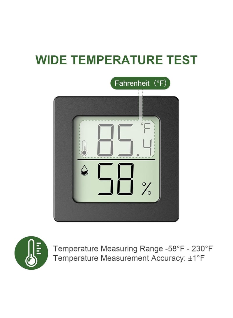 SOLARAE Digital Hygrometer, Thermometer, 2 Pcs Room Thermometer, Indoor Thermometer Humidity, Mini Hygrometer Thermometer, with Temperature and Humidity Monitor, for Greenhouse Cellar (Black) - Image 3