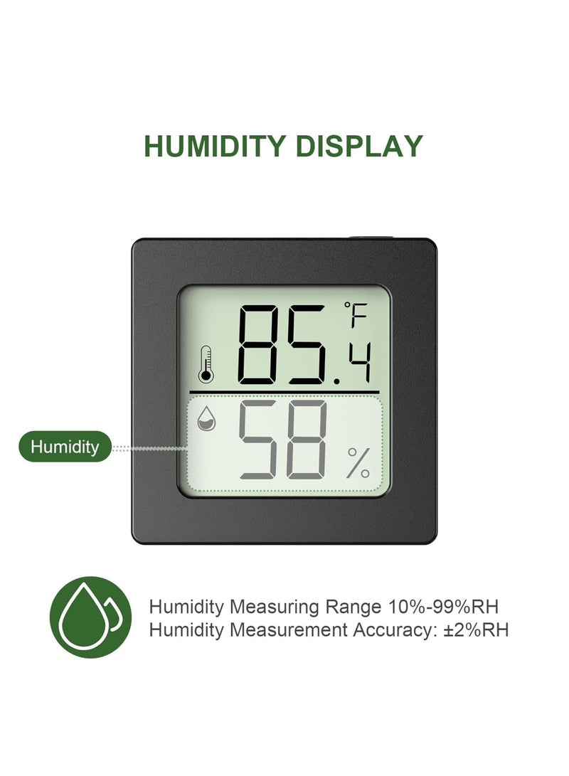 SOLARAE Digital Hygrometer, Thermometer, 2 Pcs Room Thermometer, Indoor Thermometer Humidity, Mini Hygrometer Thermometer, with Temperature and Humidity Monitor, for Greenhouse Cellar (Black) - Image 4