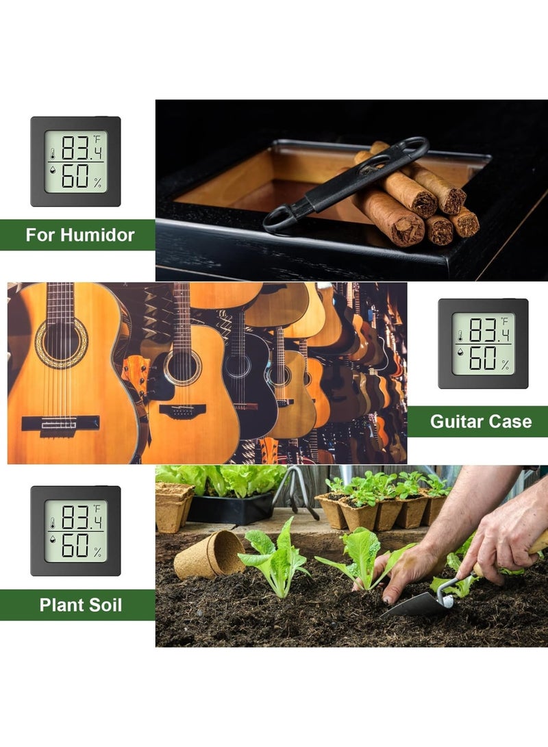 SOLARAE Digital Hygrometer, Thermometer, 2 Pcs Room Thermometer, Indoor Thermometer Humidity, Mini Hygrometer Thermometer, with Temperature and Humidity Monitor, for Greenhouse Cellar (Black) - Image 5