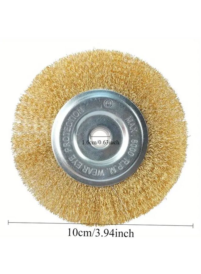 مجموعة فرشاة سلكية مطلية بالنحاس 2 قطعة، رأس دائري ناعم لإزالة الصدأ وإزالة الحواف والتنظيف - Image 3