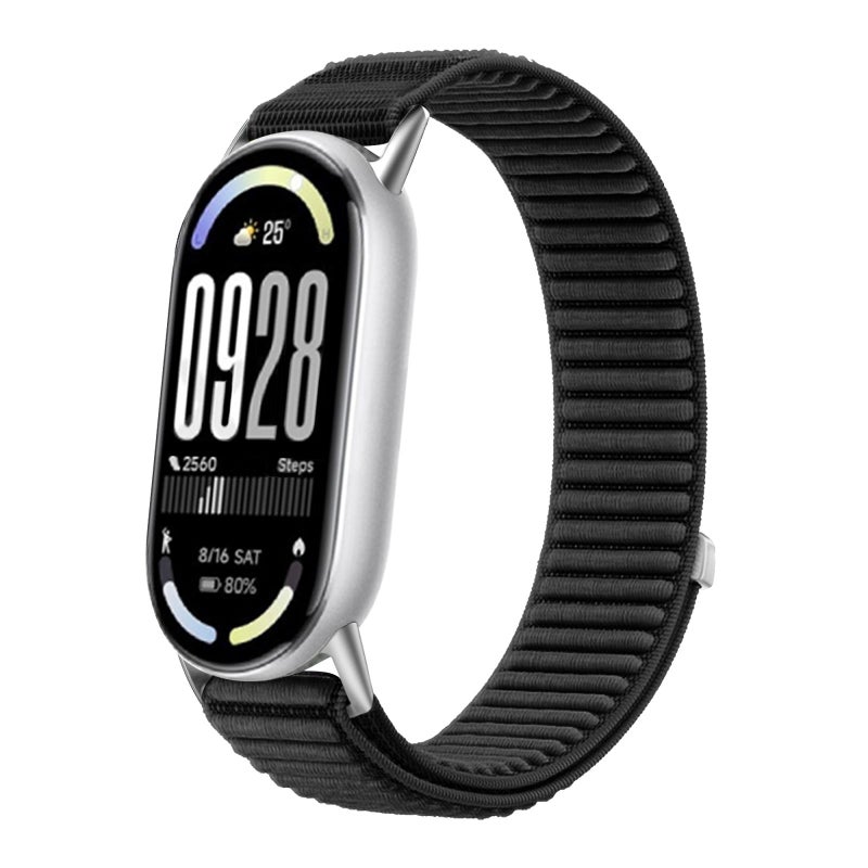 For Xiaomi Smart Band 10 / 9 / 8 Woven Nylon Hook And Loop Fastener Watch Band(Black) - Image 1