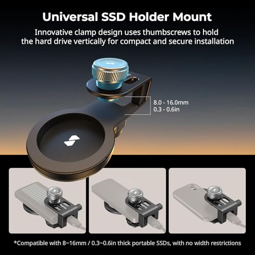 SMALLRIG SSD Holder 2-in-1 SSD Mount Bracket for MagSafe with Cold Shoe Cable Clamp, Compatible with 0.3-0.6in Thick SSDs for Samsung T5 T7 SSD, for SanDisk SSD, Compatible Cage - 4779 - Image 2