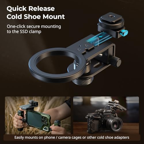 SMALLRIG SSD Holder 2-in-1 SSD Mount Bracket for MagSafe with Cold Shoe Cable Clamp, Compatible with 0.3-0.6in Thick SSDs for Samsung T5 T7 SSD, for SanDisk SSD, Compatible Cage - 4779 - Image 4