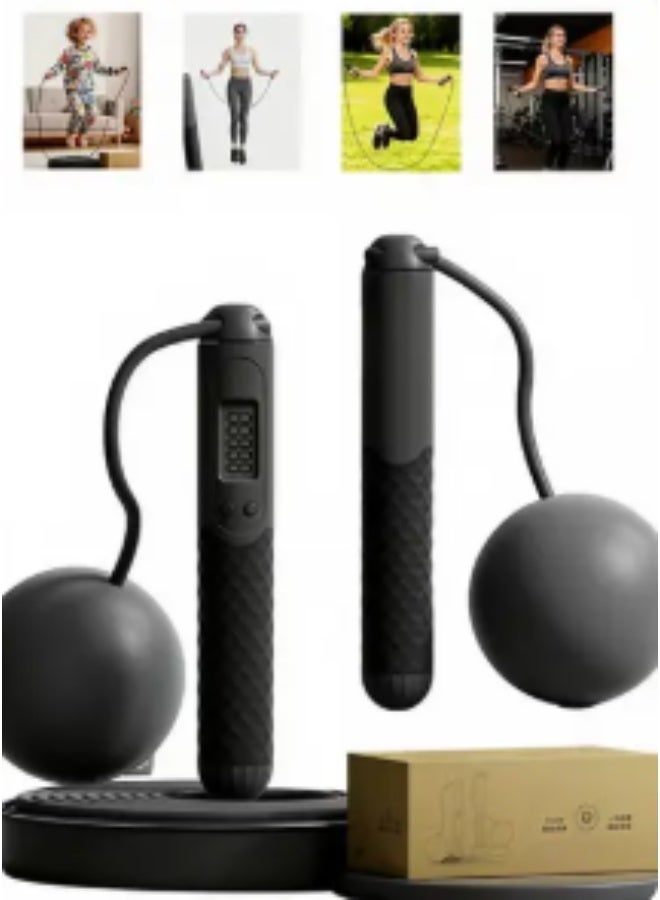 Baraka Smart Weighted Jump Rope – Digital Counter Display – Switch Between Weighted Rope & Cordless Balls – Tangle-Free – Adjustable – For Men, Women & Kids – Black - Image 5