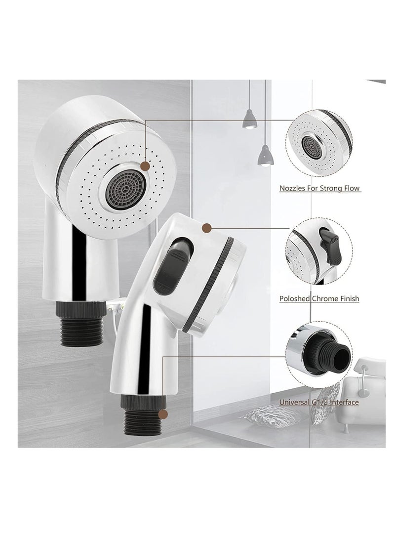 Excefore Salon Shampoo Shower Sink Sprayer Head, Bathroom Shower Head for Kids, Pedicure Spa, Side Control Button Stainless Steel Faucet Replacement for Pets Baby Hair Washing - Image 2