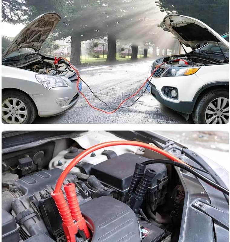 Peziang Heavy Duty Car Battery Jumper Cables, All - Weather PVC - Cased, 4m Lengths 2000A Capacity Jump Leads, Ideal for Emergency Roadside Jump - Image 4
