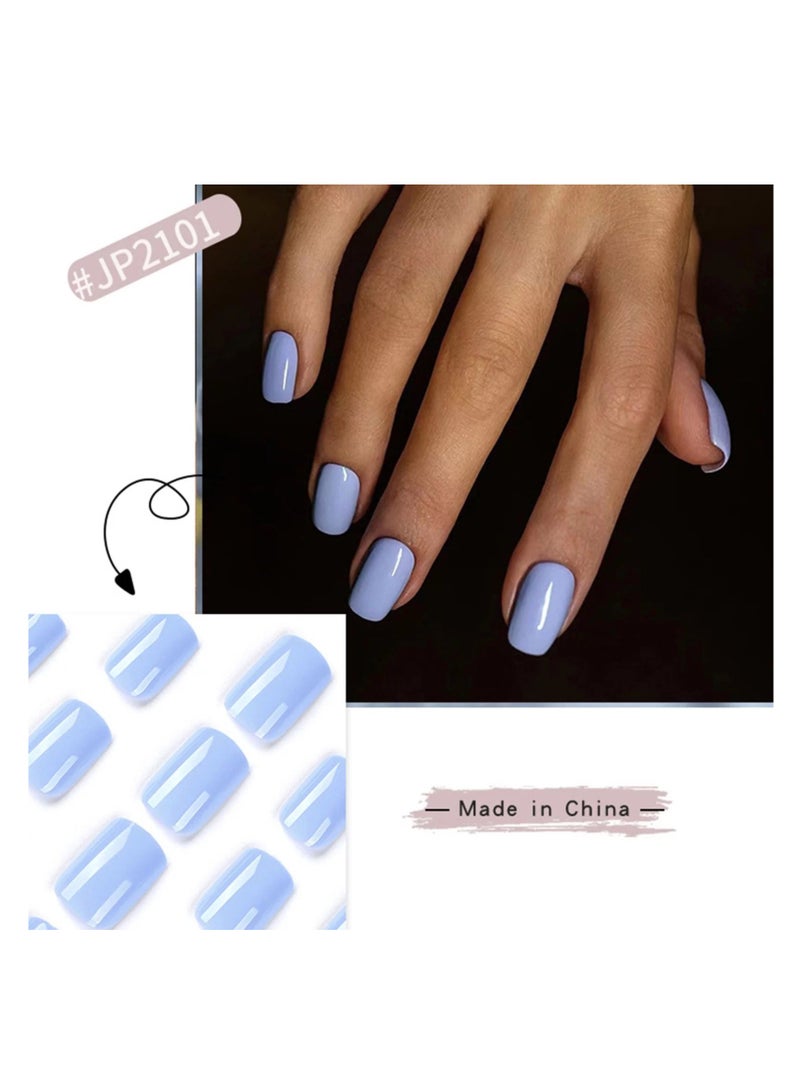 مجموعة أظافر صناعية من الأكريليك قابلة لإعادة الاستخدام مكونة من 24 قطعة، تتضمن شريطًا مزدوجًا وغراء - Image 3