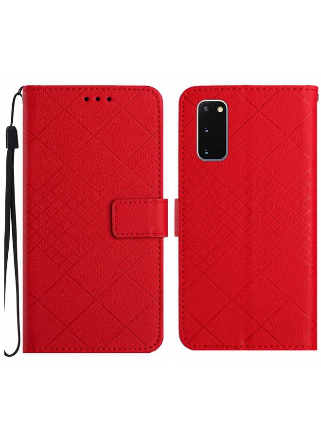 S-TOP Case For Samsung Galaxy S20 Rhombic Grid Texture Leather Phone Case - Image 1