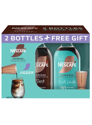 Black Espresso Coffee Concentrate  Plus Smooth Vanilla Espresso Coffee Concentrate With Jigger Cup 500ml Pack of 2