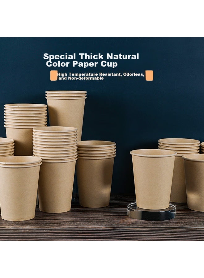 Sodolike Disposable Paper Cups, 250ml, Thickened Bamboo Pulp, Natural Color, 9 Oz Coffee Cups, Water Cups, 100 Pieces - Image 4