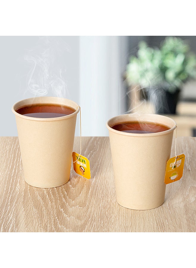 Sodolike Disposable Paper Cups, 250ml, Thickened Bamboo Pulp, Natural Color, 9 Oz Coffee Cups, Water Cups, 100 Pieces - Image 5
