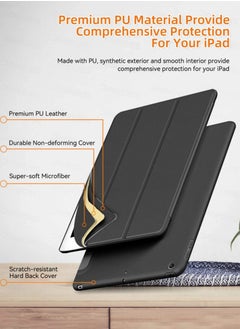 Angmei iPad Air4 case,ipad Air5 case,Tablet protective case, deformable, foldable, drop-proof transparent protective case for 10.9 inch iPad , lightweight, slim and soft TPU back tri-fold smart protective case with automatic sleep/wake, black  - Image 5