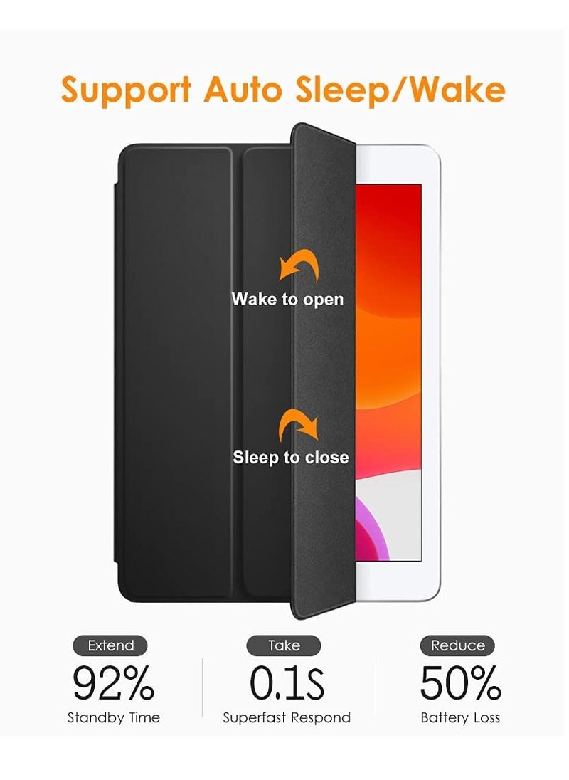 Angmei - iPad Air4 case,ipad Air5 case,Tablet protective case, deformable, foldable, drop-proof transparent protective case for 10.9 inch iPad , lightweight, slim and soft TPU back tri-fold smart protective case with automatic sleep/wake, black - Image 1