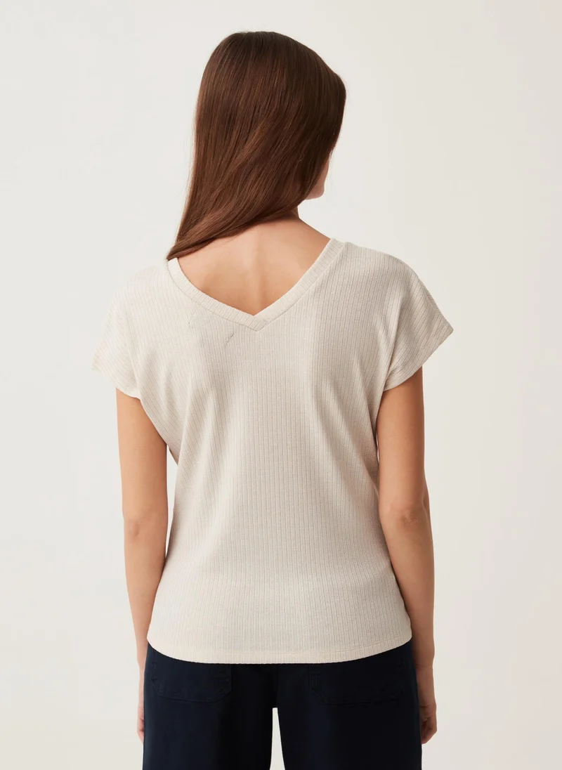 Ovs Ovs Flat Ribbed T-Shirt With Lurex