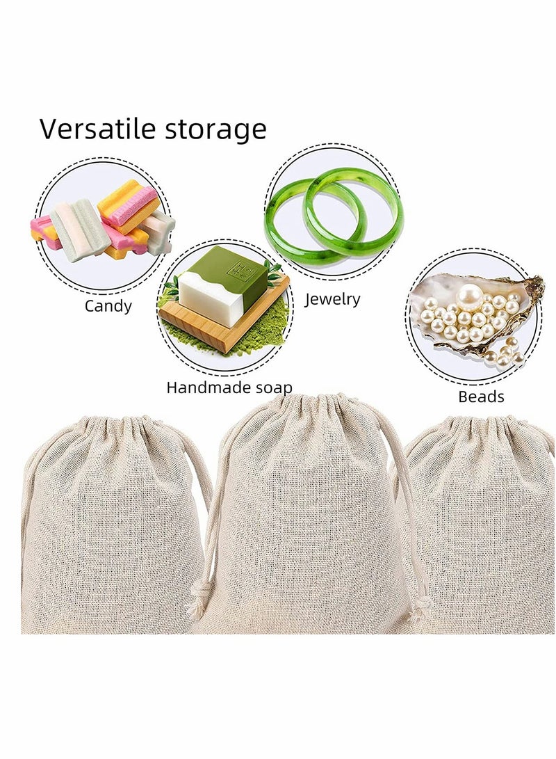 KASTWAVE 30Pcs Cotton Gift Bags Biodegradable Bags with Drawstring Diy Craft Gift Bags Burlap Canvas Pouches Bags Sack Drawstring Wedding Party Favor Jewellery Pouches Storage Wrap Gift Bags - Image 2