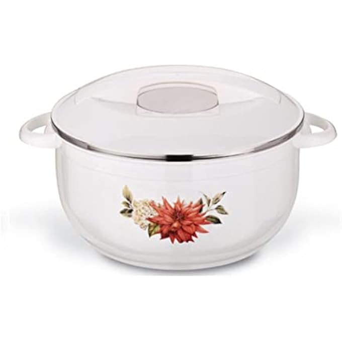 ريحني وعاء الطعام المعزول من الفولاذ المقاوم للصدأ يحافظ على دفء الطعام لساعات نوفا مجموعة من 3 قطع 16 لتر 25 لتر 35 لتر أبيض - Image 4