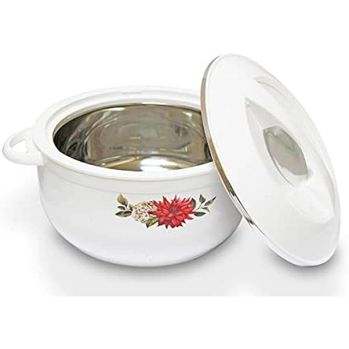 ريحني وعاء الطعام المعزول من الفولاذ المقاوم للصدأ يحافظ على دفء الطعام لساعات نوفا مجموعة من 3 قطع 16 لتر 25 لتر 35 لتر أبيض - Image 2