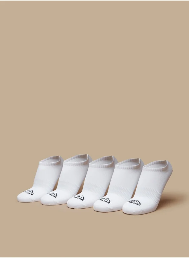 OAKLAN Men's Logo Print Ankle Length Sports Socks - Set of 5