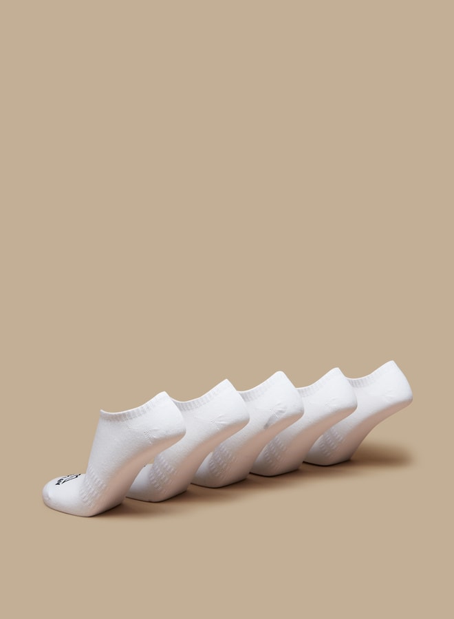 OAKLAN Men's Logo Print Ankle Length Sports Socks - Set of 5 - Image 3